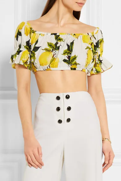 lemon yellow crop top