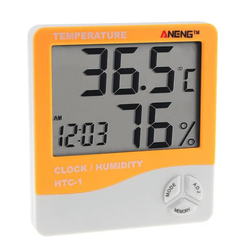 

LCD Digital Thermometer Hygrometer Electronic Temperature Humidity Meter Clock For Indoor Kitchen Car Higrometro Termometro