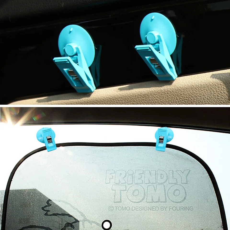 1Pair Plastic Car Window Glass Hanger With Suction Cap Mount Holder For