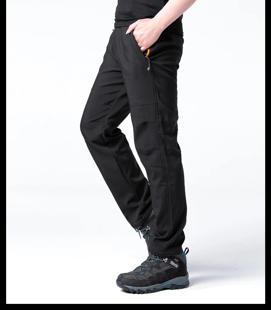 Clorts Man Trekking Pants Outdoor Waterproof Hiking Pants Men Fleece Winter Softshell Pants Warm Fishing Pants (16)