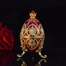 QIFU New Arrive Colourful Easter Faberge Egg Trinket Box Home Decoration for Gift