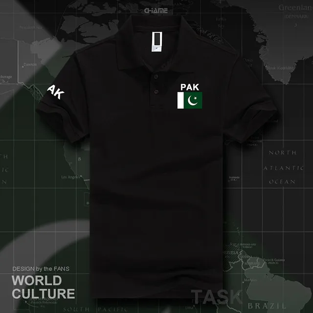 Pakistan polo shirts men short sleeve white brands printed for country