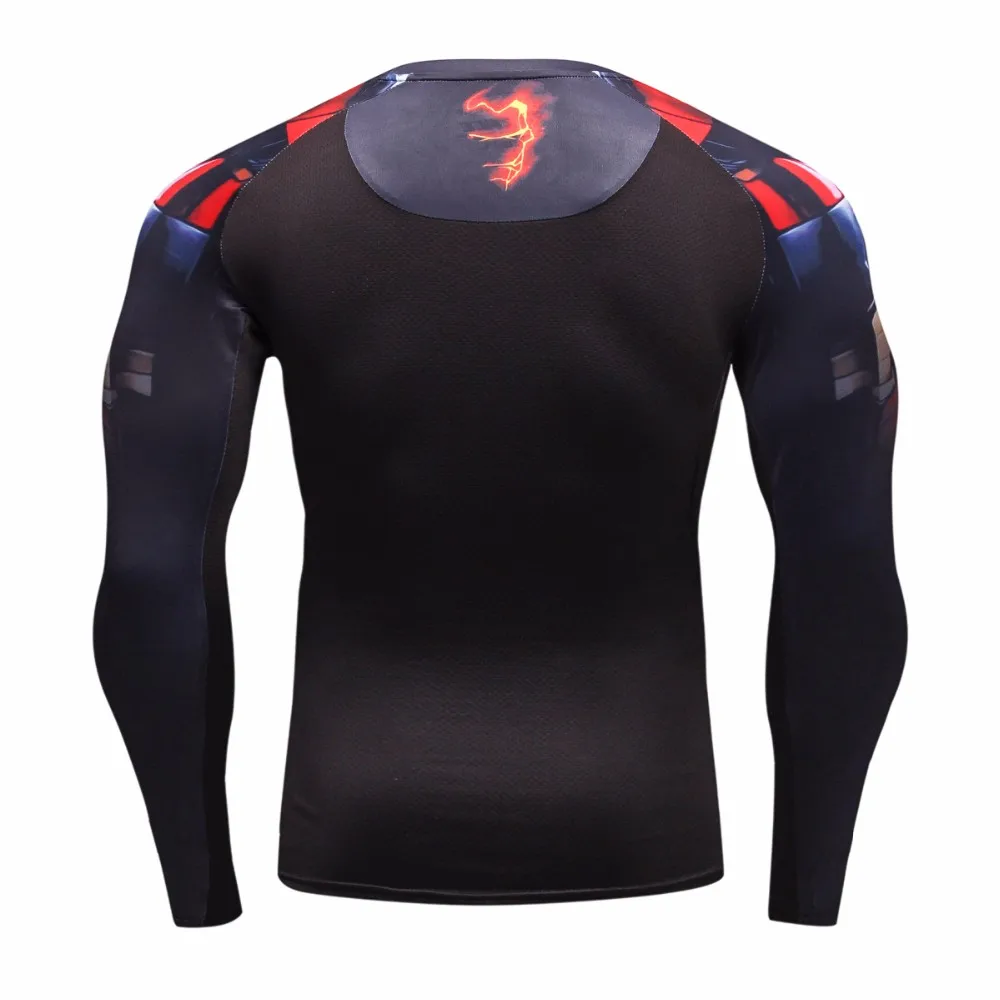 Осенне-зимняя компрессионная рубашка с дышащей сеткой для фитнеса, брендовая одежда для мужчин, быстросохнущая 3d мужская S-2xl для кроссфита