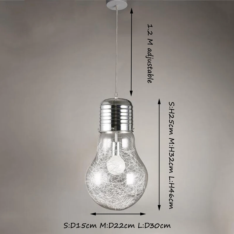 Modern Hanging Bulb Pendant Light Indoor Decorative Glass Bulb Shade Pendant Lamp Dining Room Restaurant Pendant Light E27 Lamp Holder Home Decor (9)