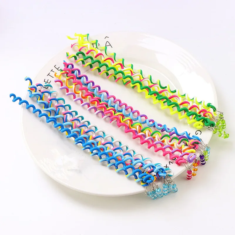 6pcs/lot Rainbow Color Cute Girl Curler Hair Braid hair styling tools hair roller Braid Maintenance The princess hair accessory
