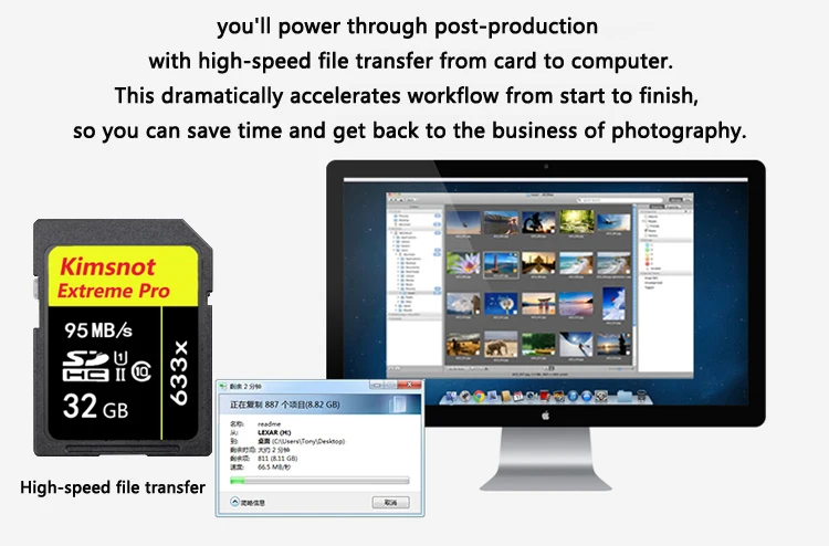 Kimsnot 95 МБ/с./с Экстремальный PRO 64 Гб SDXC 16 ГБ 32 ГБ 128 ГБ 256 ГБ SD SDHC флеш-карта памяти карта класса 10 633x UHS-1 DSLR камера карта