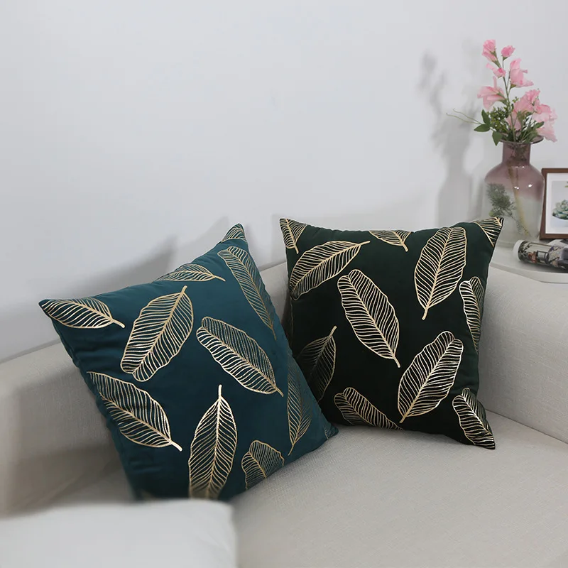 Скандинавский золотой рисунок ананаса Бархатный Чехол для подушки лист хлопок наволочка для гостиной удобный диван наволочка квадратный