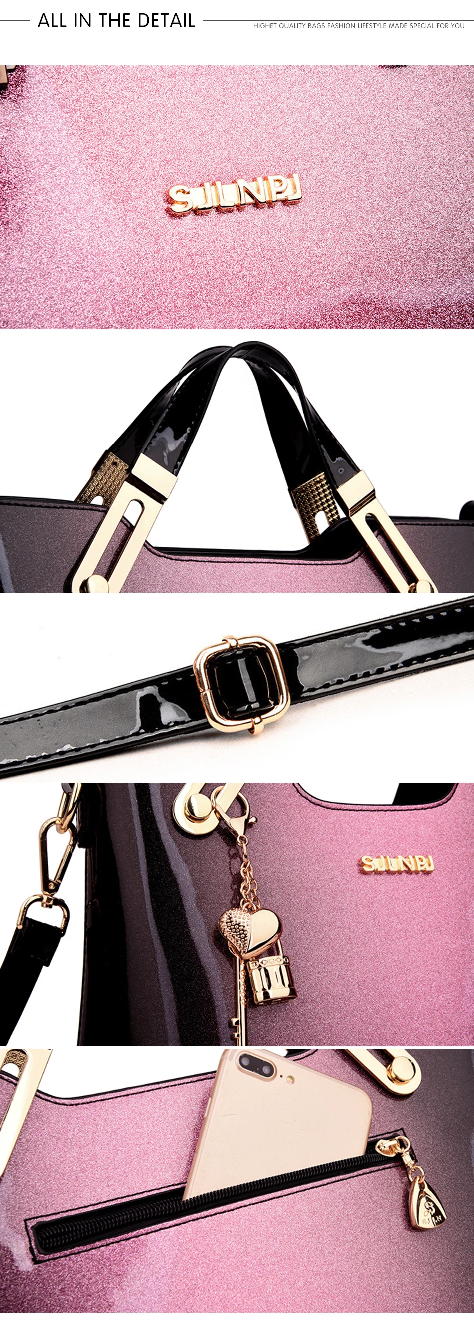Новая роскошная женская сумка из лакированной кожи, дизайнерская сумка через плечо, Высококачественная Брендовая женская сумка на плечо