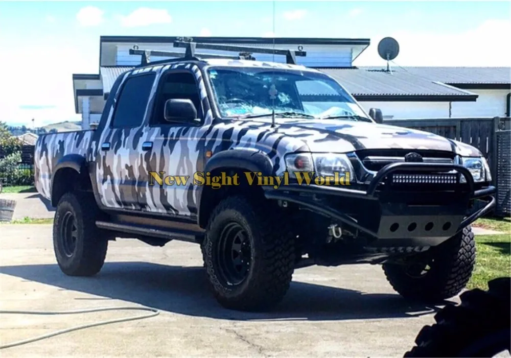 Special Price Zwart Wit Grote Arctic Sneeuw Camo Vinyl Film Sticker Auto Body Wrap Bubble Gratis Voor TRUCK JEEP
