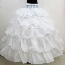 Белый 4 Обручи 5 Слоя Бальное платье Свадебные Underskirt Петтикота Кринолины Свадебные Платья