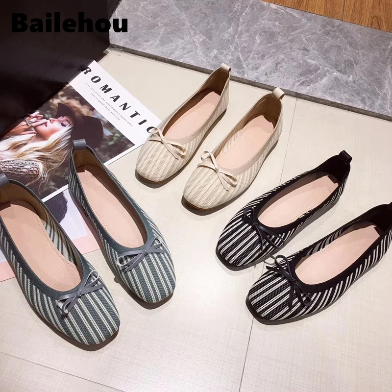 Bailehou 2019 весенние слипоны на плоской подошве лоферы с круглым носком женские