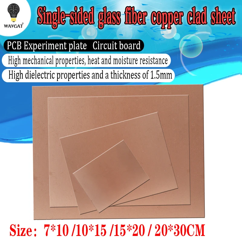 FR4 PCB 7x10 10x15 15x20 20x30 см 7*10 10*15 15*20*30 односторонняя медная плакированная пластина DIY Kit