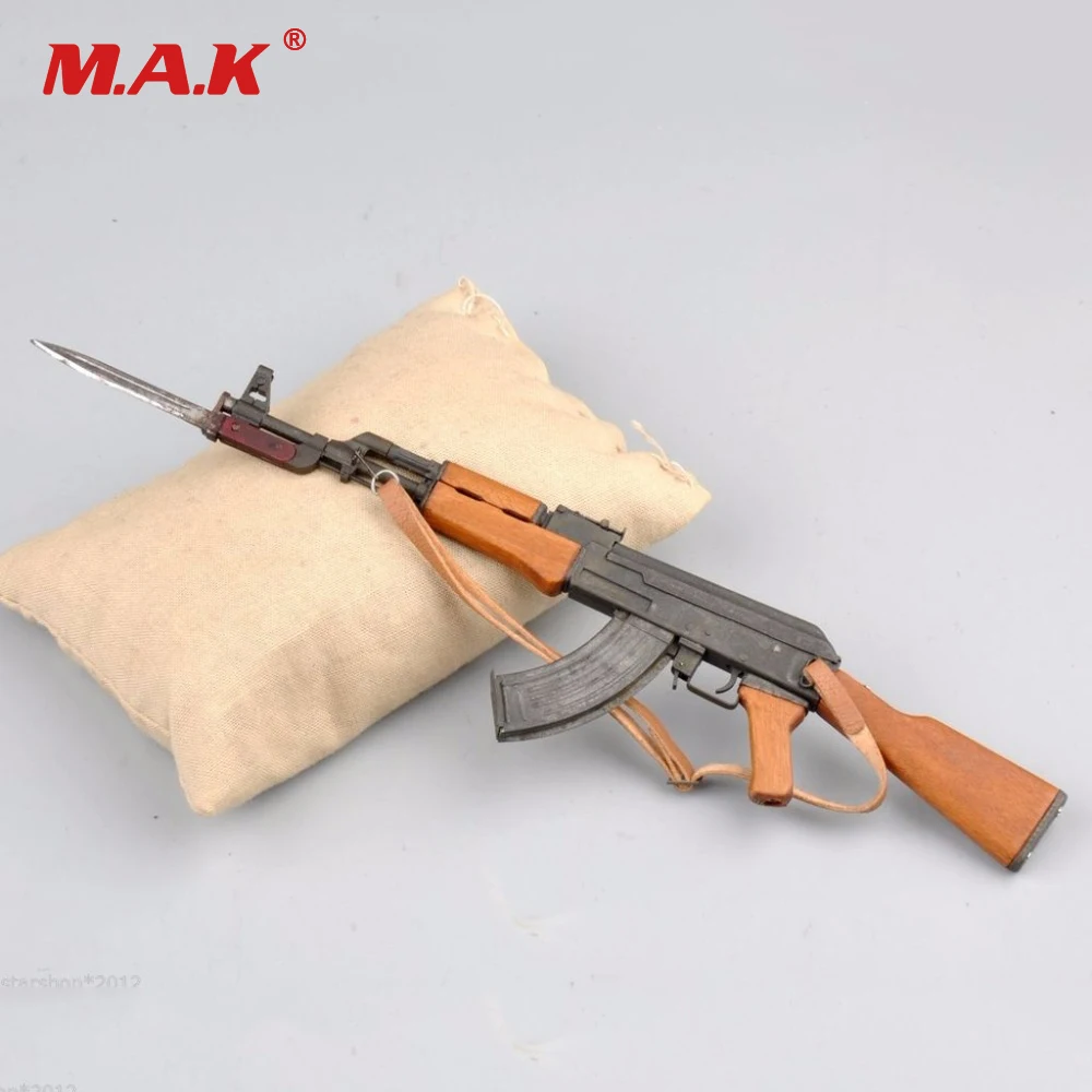 1/6 Scale Soldier Toys Parts Accessory Weapon Toy Metal AK47 Bayonet Model Set With sandbag for 12 inches Military Action Figure 2pcs 1 6 scale dragon dml toys wwii gray soldier forward hat cap model toy dolls military fit 12 inch action figure accessories