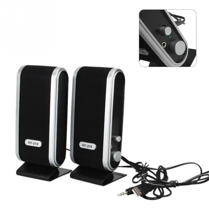 

6W USB 2.0 Power 3.5mm Laptop Computer PC Speakers Ear Jack HY-218 USB Portable Multimedia Speaker For Laptop PC Computer