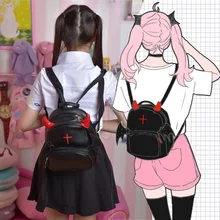 Serafín de Finales Cosplay Mochila Mochila de Dibujos Animados Anime Krul Tepes Punky Con Estilo de LA PU Mochilas Schoolbag con Alas Del Diablo