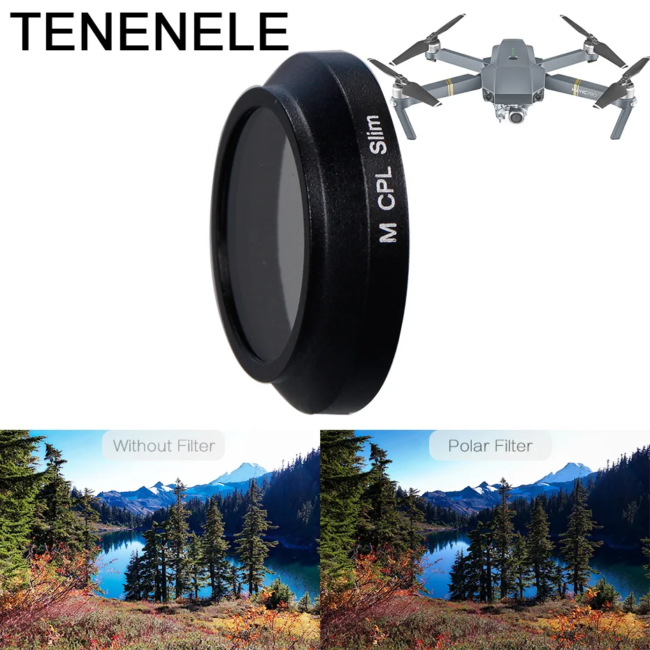 TENENELE UV поляризационный PL ND2/4 Drone фильтр камеры для DJI Mavic Pro тонкие фильтры на Подвеска для защиты камеры дрона фильтр камеры аксессуары