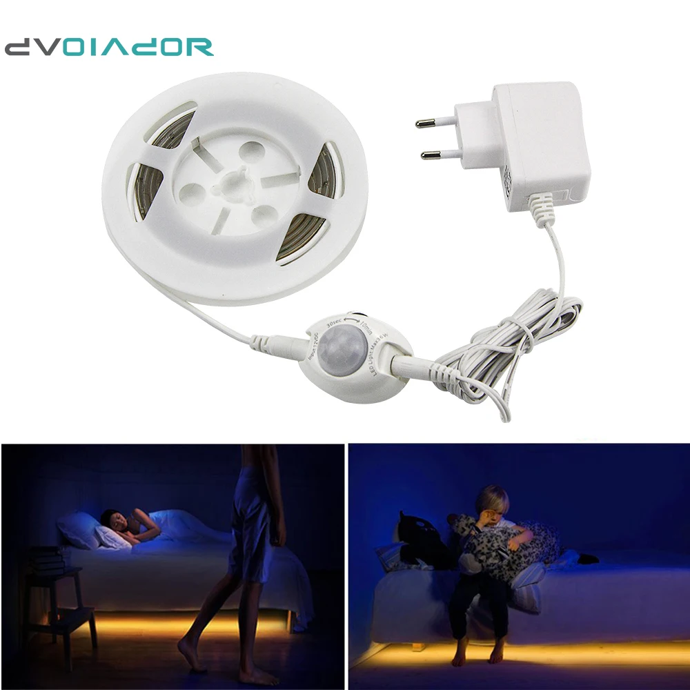 

DVOLADOR 1.2m Activated Motion Sensor LED Night Light Flexible LED Strip Sensor Light SMD2835 strip bandeau led bedroom lamp