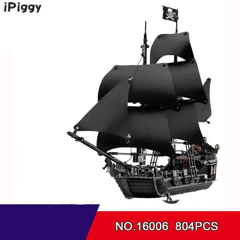 

2018 804pcs Building Bricks 16006 The Black Pearl Ship Pirates Of The Caribbean Model Toys Compatible Famous Brand For Kids Gift
