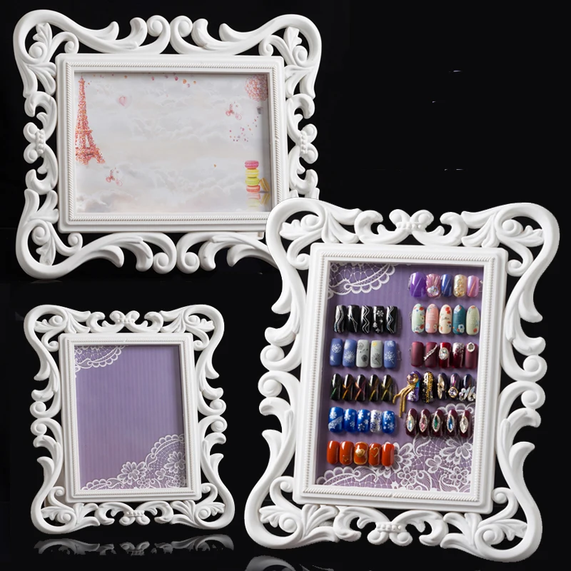 Nail Tips Art Showing Shelf Frame White Nail Display Rack Card Boards