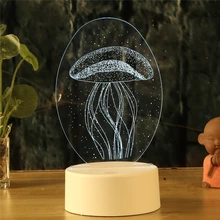 GiC LED 7 Colors Change Jellyfish 3D Lamp USB Night Lamps touch remote Lights for Kids Holiday Gifts Support Drop shipping RGB GiC LED 7 Colors Change Jellyfish 3D Lamp USB Night Lamps touch remote Lights for Kids Holiday Gifts Support Drop shipping RGB
