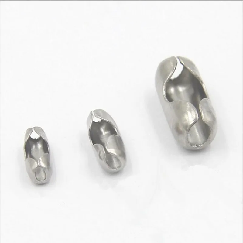 

50pcs 316L Stainless Steel Beaded Ball Chain Necklace Jewelry Connector Clasps Fits for 1.6 2 2.4 3.2 4 6 8mm Ball Beads Chains