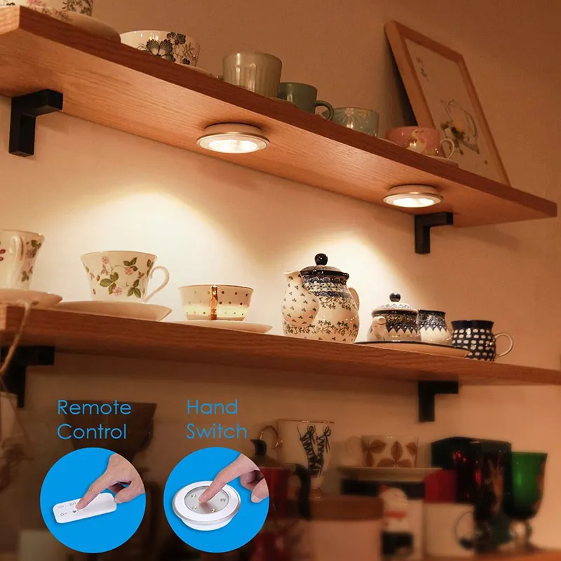 

Wireless Romote Control LED Night Light Stick-to-Anywhere Tap Light for Cabinet Bedroom Hallway DTT88