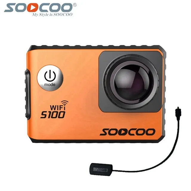 soocoo S100 4 K 24fps 2 K 30fps Wi-Fi 20MP Водонепроницаемый возможностью погружения на глубину до 30 м гироскопа Мини Спорт действий Камера DV Поддержка на gps модуль - Цвет: Синий