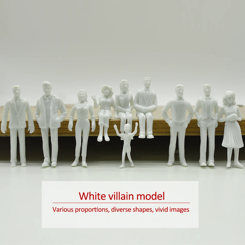 10pcs/lot 1:25 Scale Miniature People Model Unpainted ABS Figures Railway Train Layout Architecture Building Scenery for Diorama 5