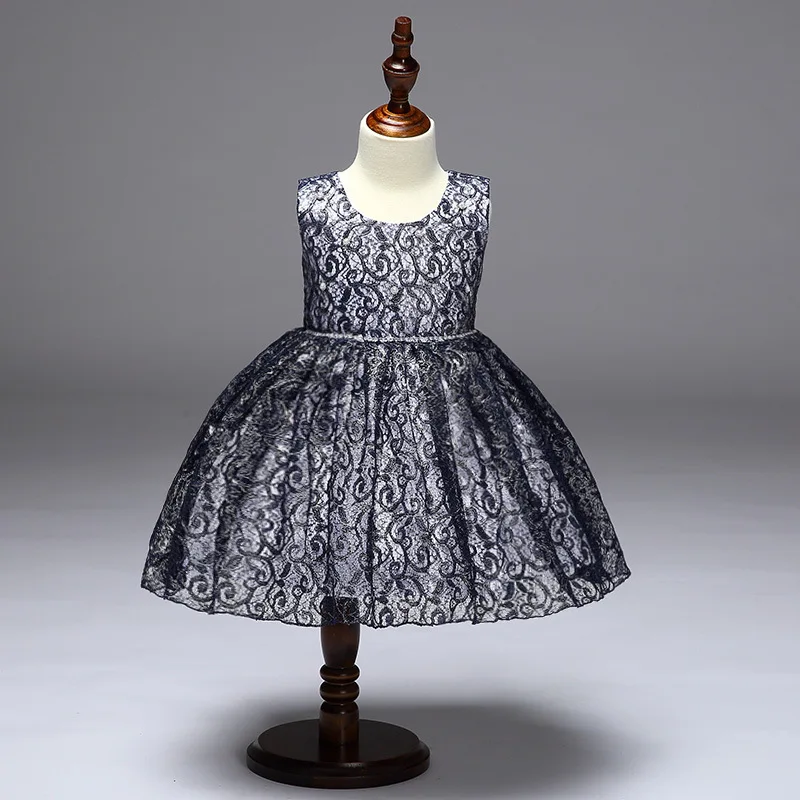 

Children's Sleeveless Beaded Pearls Robe Dresses Girl Flower Dress Fashion Lace Dress Princess Tutu Kid Dress for Wedding Party