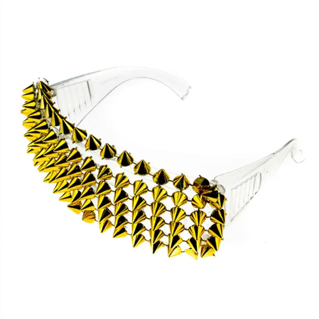 

MINCL 2019 New Rivet Spike Decoration Windproof hip hop men Punk Sunglasses Goggles Fashion Women Stage Bar Party Sun Glasses NX