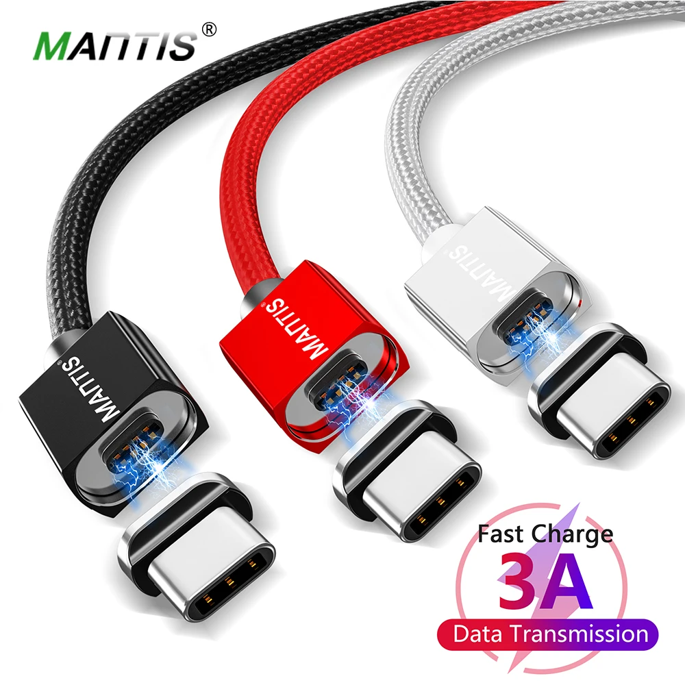 

MANTIS 3A Fast Charging Type C Cable For Samsung Galaxy S9 S8 Plus Magnetic USB Cable Huawei Xiaomi Mobile Phone Charger Cord