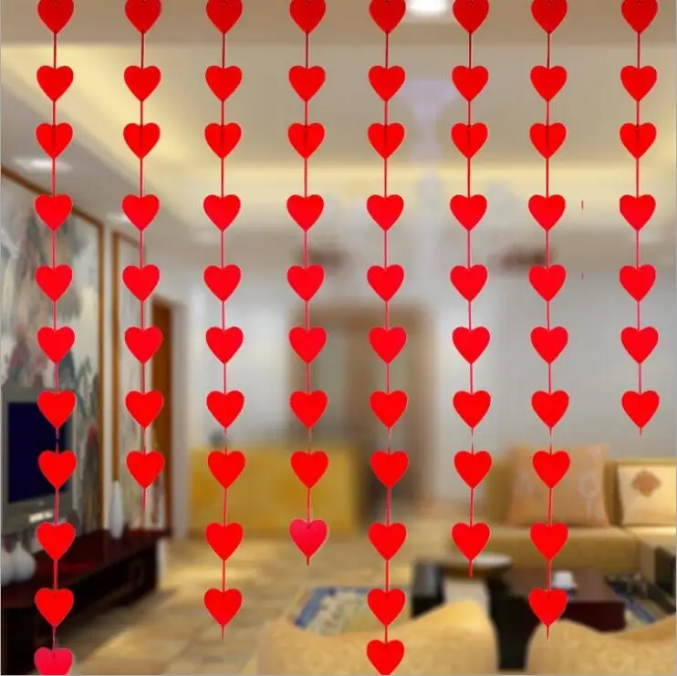 1Pcs Hearts With Rope Romantic Wedding Decoration Marriage Room Layout DIY Garland Creative Love Curtain Wedding Supplies 1Pcs Hearts With Rope Romantic Wedding Decoration Marriage Room Layout DIY Garland Creative Love Curtain Wedding Supplies