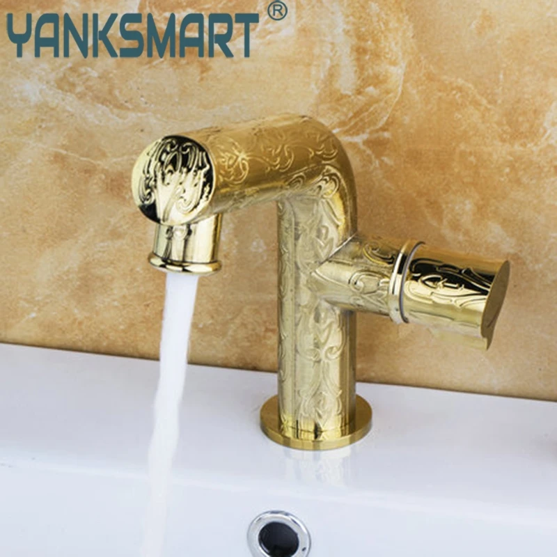 

bathrooom Polished Golden Basin Torneira Bathroom Deck Mounted Single Holder Single Hole Single Handle Sink Faucets,Mixer Tap
