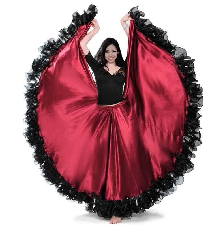

Spanish Bullfight Festival Performance Dance Flamenco Skirt for Women Flame Floral Plus Size Ballroom Women Skirt