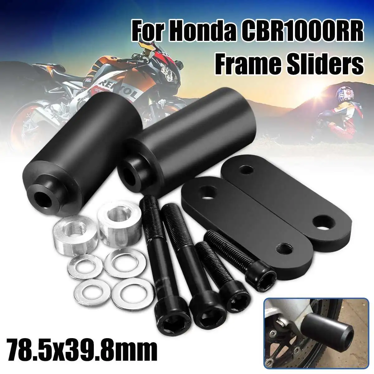 Новая мотоциклетная рамка Ползунки протектор для Honda CBR1000RR CBR1000 2004 2005 черная противоаварийная панель защита от падения