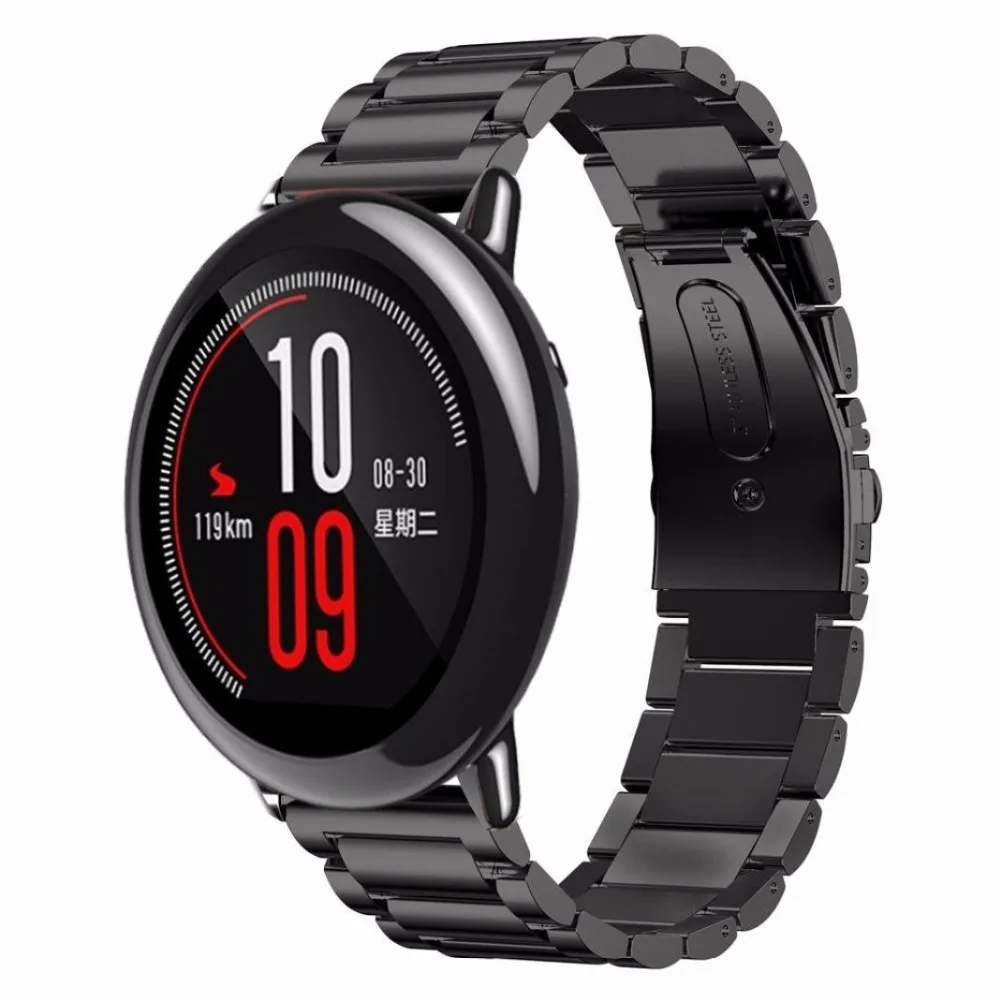 Ремешок Amazfeel 20 мм для часов Amazfit Bit Bip из нержавеющей стали 22 мм Браслет Для Xiaomi Huami Amazfit Stratos 2 Amazfit Pace Band