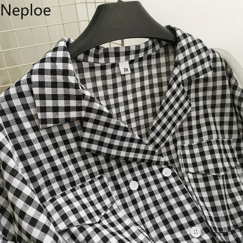 Neploe 2019 новейший элегантный женский двубортный офисный комбинезон в клетку
