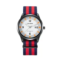 Cagarny Элитный бренд Для мужчин Часы Reloj Hombre Для мужчин нейлоновый ремешок Водонепроницаемый кварцевые часы Montre Homme мужской часы Relogio