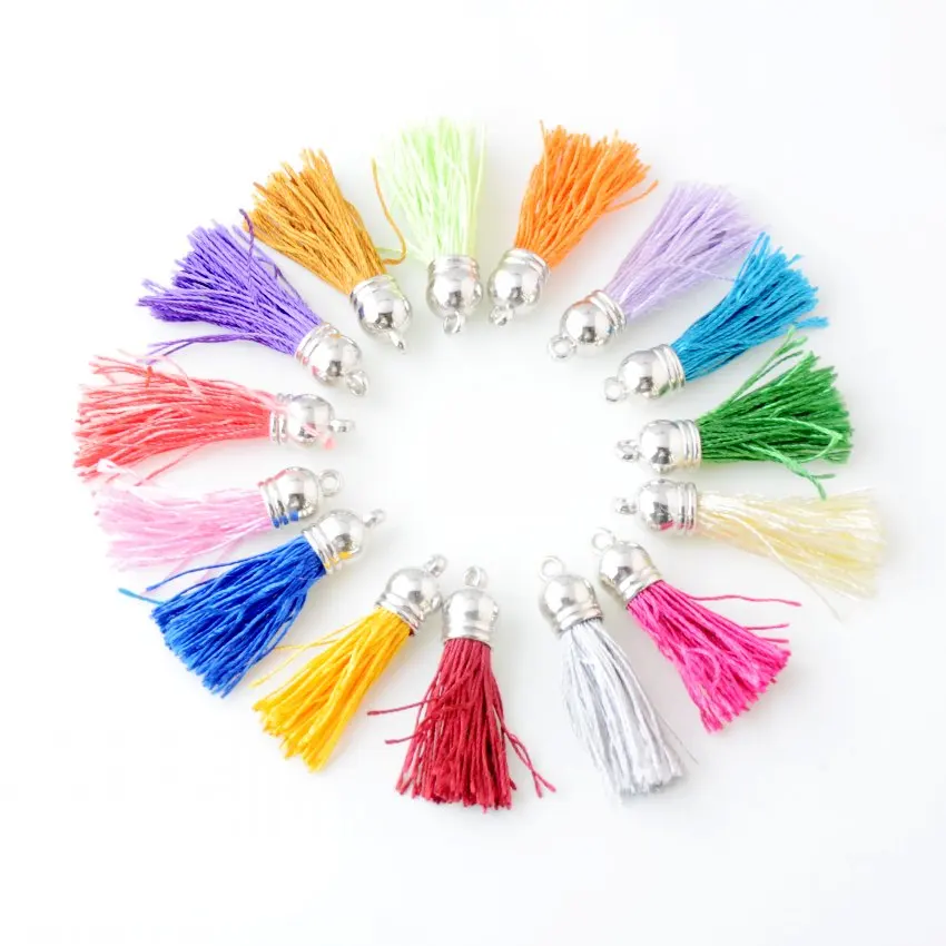 

10pcs 4.3cm Tassel Vintage Nylon Tassels Fringe for Purl Macrame DIY Jewelry Keychain Cellphone Straps Pendant