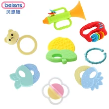 

Beiens Kids Baby Toys For Newborns 8pcs Plastic Educational Toys Hand Jingle Shaking Bell Rattle Toddler Music Rattle Toy