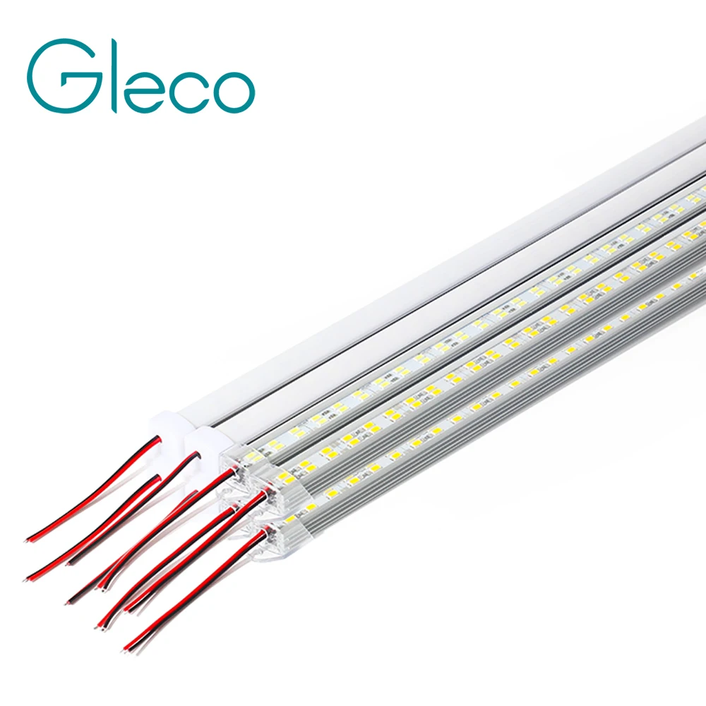 10 قطع * 50 سنتيمتر السوبر مشرق صف مزدوج 5730 الصمام شريط ضوء dc12v led قطاع 5730 الألومنيوم قذيفة + pc الصعب غطاء المطبخ ضوء