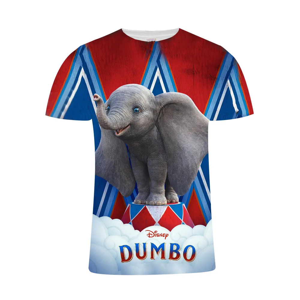 Харадзюку Лето хип хоп для женщин мужчин 3d принт мультфильм Dumbo Милая футболка Kawaii унисекс мужской, женский, для пар короткий топ mujer уличная