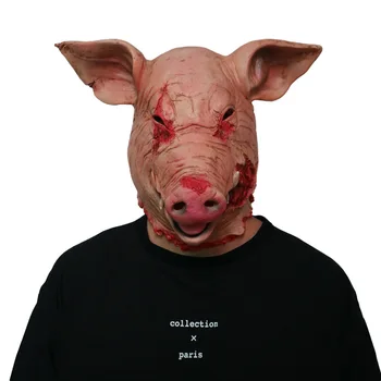 

Halloween Scary Masks Novelty Pig Head Realistic Masks Caveira Cosplay Costume Realistic Latex Festival Supplies Haunted House