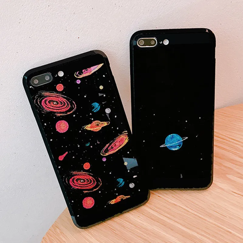 Space Planet Stars Phone Case For iPhone 7 Fashion Features Starry sky Soft TPU Back Cover 8 6 6s Plus Cases Coque |