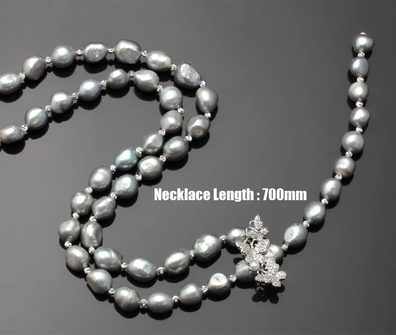 10 мм барокко жемчужное ожерелье Настоящее пресноводное культивированное длинное жемчужное ожерелье хорошее ювелирное изделие для милых леди женский подарок Горячая Распродажа