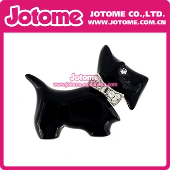 

Black Enamel Scottish Terrier Pin Animal Metal Brooch