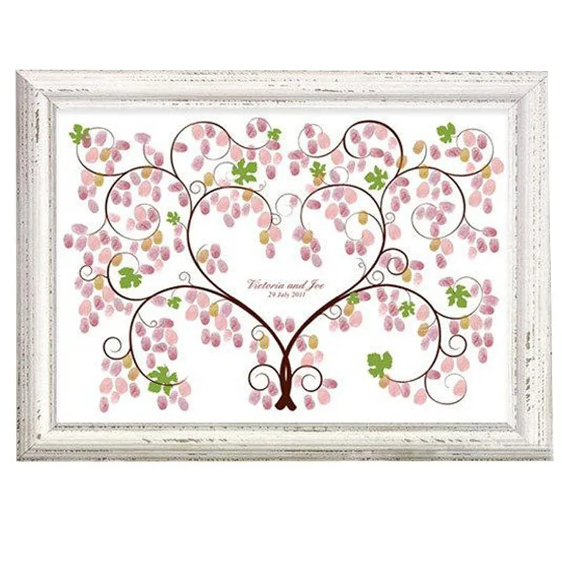 

Fingerprint attendance draw creative fingerprint fingerprint tree sign in tree vines guest signature books Wedding Guest Book