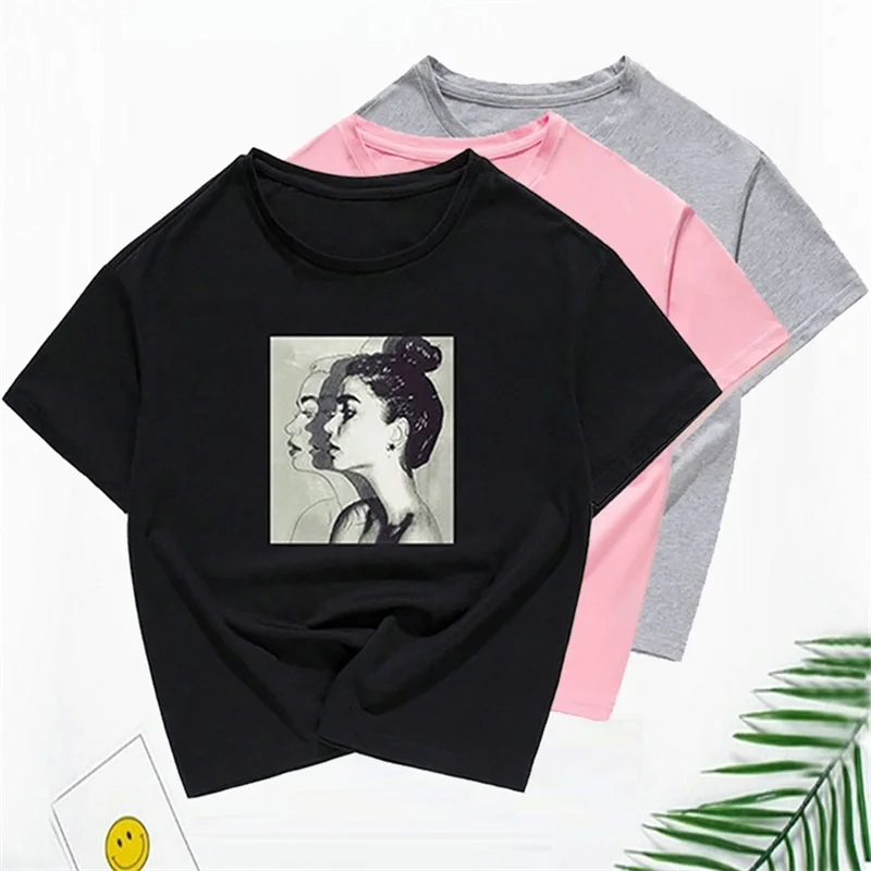 2019 Новый Harajuku с принтом для девочек Футболка Для женщин Летняя футболка Для женщин Повседневное футболки короткий рукав женская футболка