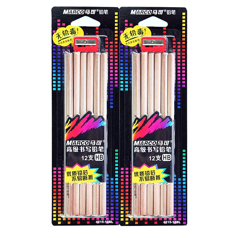 

Marco Hb Cute Kawaii Wooden Pencil Set For Kids Children's Office School Supplies Stationary 12 Pcs/lot