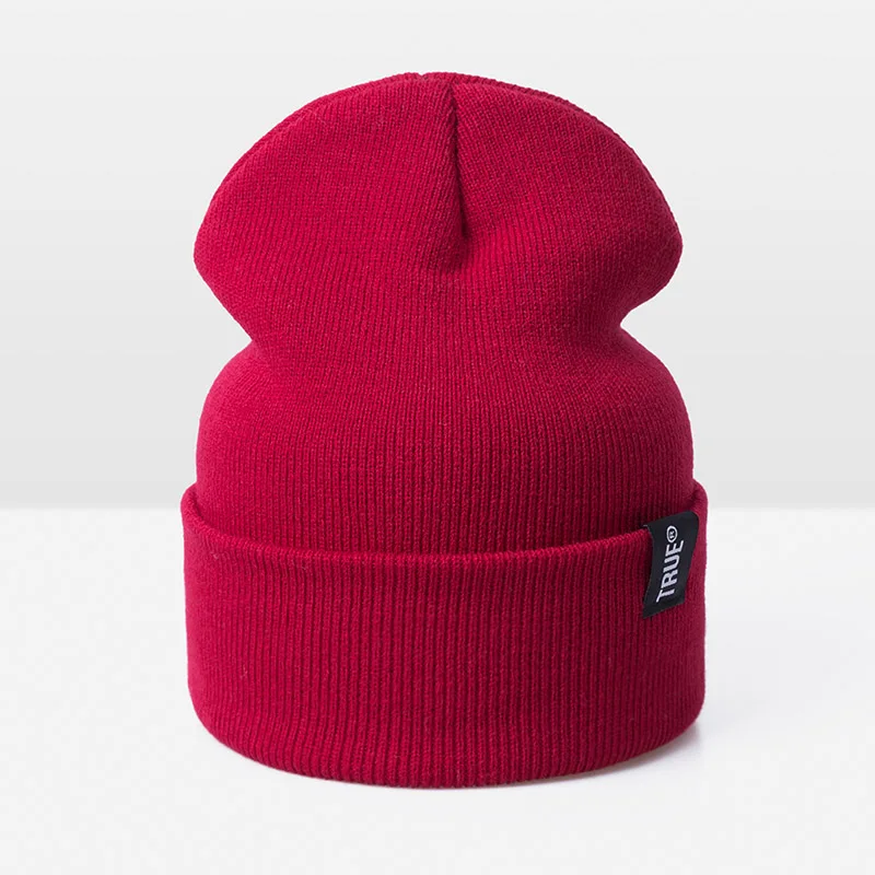 SIMPLESHOW, модная брендовая зимняя шапка для женщин и мужчин, Skullies Beanies, женские и мужские одноцветные теплые вязаные дамские шапочки, эластичная шапка унисекс - Цвет: Red